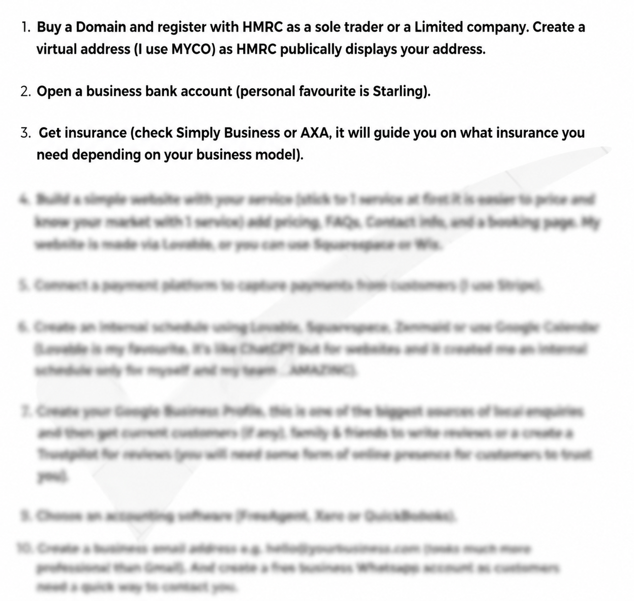Preview: Setup Checklist page from the Cleaning Business Guide